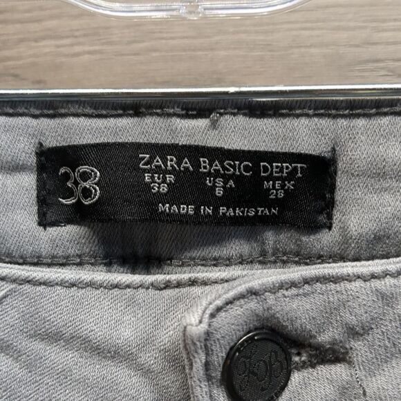 Zara Low Rise Gray Stretch Skinny Jeans Women's Regular Size 6 - Picture 4 of 9